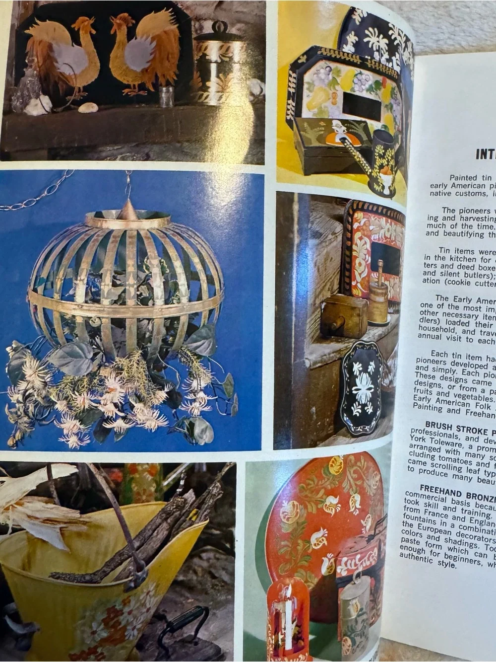 1972 Tile Painting: How to Paint Early American Tole Ware Vintage Book
